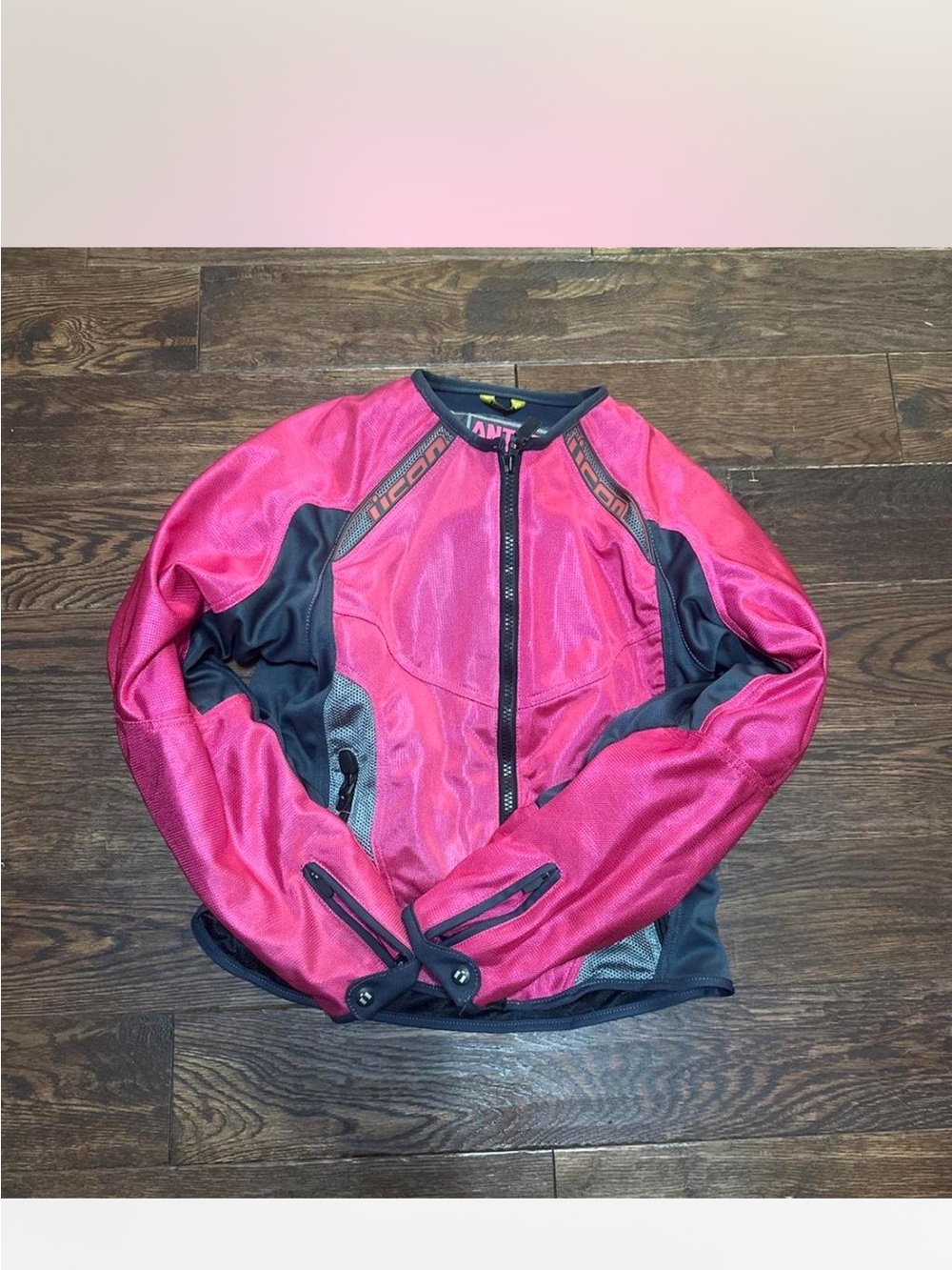 ICON Women's Hot Pink and Black Mesh Motorcycle Jacket